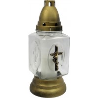 Лампада скляна h-25см  "Квадрат хрест" прозора №ВТ-517(8)