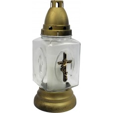 Лампада скляна h-25см  "Квадрат хрест" прозора №ВТ-517(8)