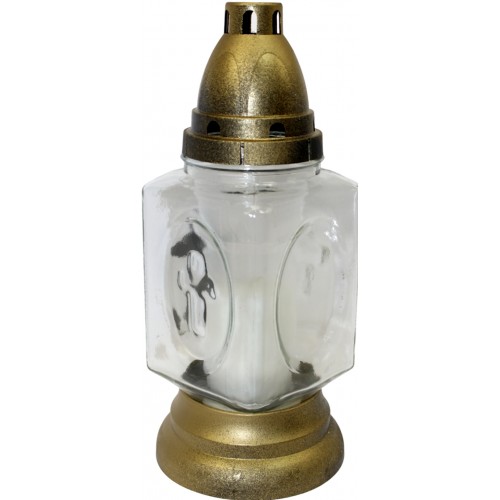 Лампада скляна h-25см  "Квадрат хрест" прозора №ВТ-517(8)