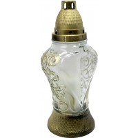 Лампада скляна h-28см "Візерунок" серце прозора №ВТ-960/920(7)