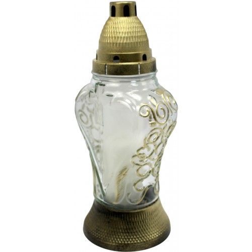 Лампада скляна h-28см "Візерунок" серце прозора №ВТ-960/920(7)