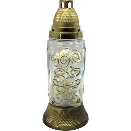 Лампада скляна h-28см "Візерунок" серце прозора №ВТ-960/920(7)