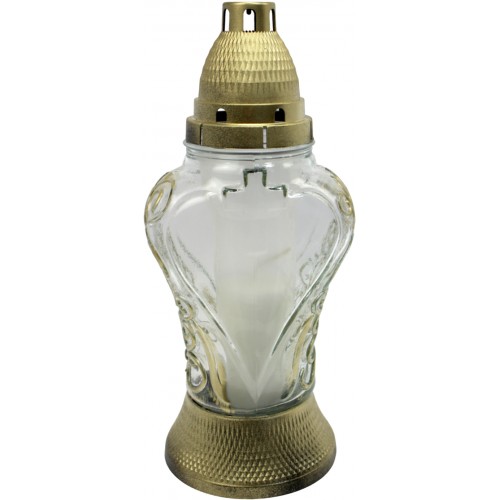 Лампада скляна h-28см "Візерунок" серце прозора №ВТ-960/920(7)