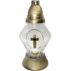 Лампада скляна h-26см "Серце/хрест" ромб прозора №ВТ-516(10)