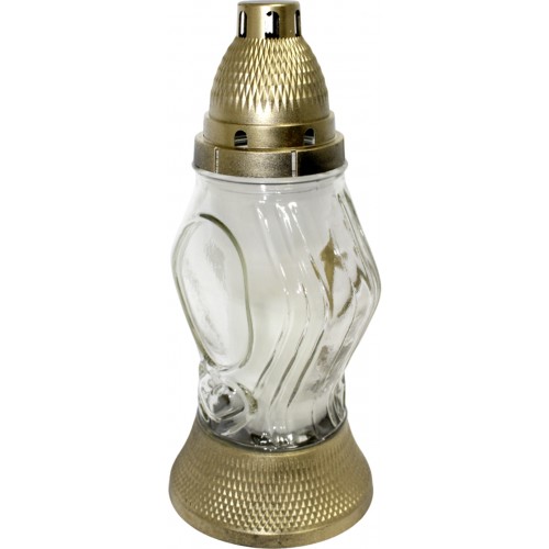 Лампада скляна h-26см "Серце/хрест" ромб прозора №ВТ-516(10)