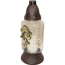 Лампада скляна h-28см "Троянда" кругла прозора №ВТ-539(8)