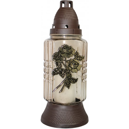 Лампада скляна h-28см "Троянда" кругла прозора №ВТ-539(8)