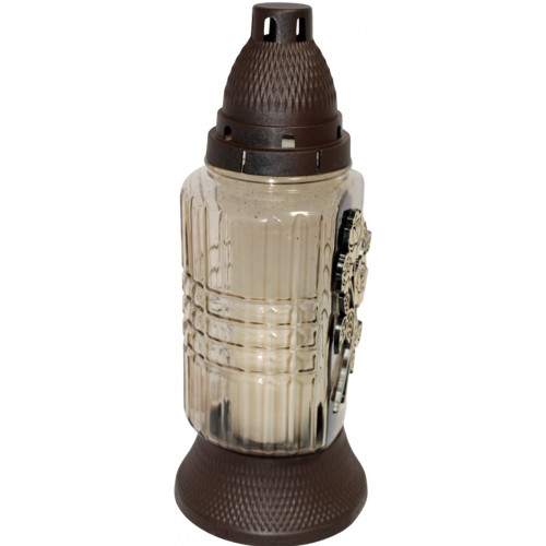 Лампада скляна h-28см "Троянда" кругла прозора №ВТ-539(8)