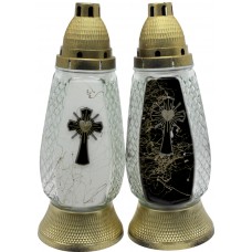 Лампада скляна h-29см "Хрест" шестикутна прозора №ВТ-548(8)