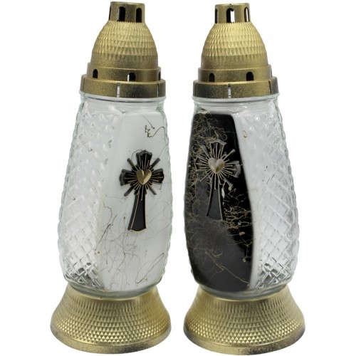 Лампада скляна h-29см "Хрест" шестикутна прозора №ВТ-548(8)