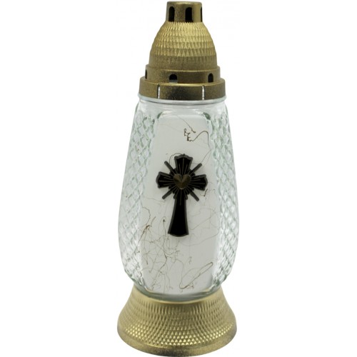 Лампада скляна h-29см "Хрест" шестикутна прозора №ВТ-548(8)