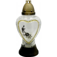 Лампада скляна h-28см серце прозора №ВД-672(8)