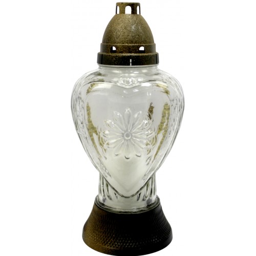 Лампада скляна h-28см серце прозора №ВД-672(8)