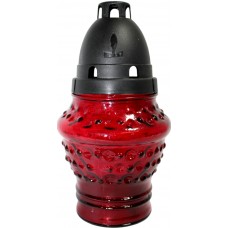 Лампада скляна h-17,5см "заливне" кругла червона (9)