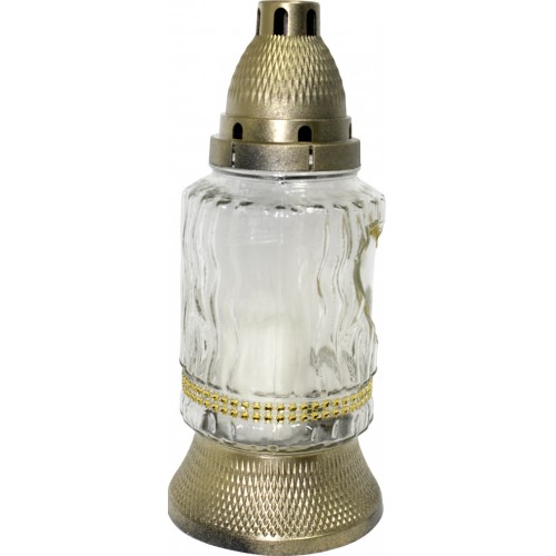 Лампада скляна h-25см "Серце золото" кругла №ВД-553(9)