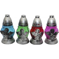 Лампада скляна h-17см "Янгол" шестикутна кольорова №300-ТЕ(12)