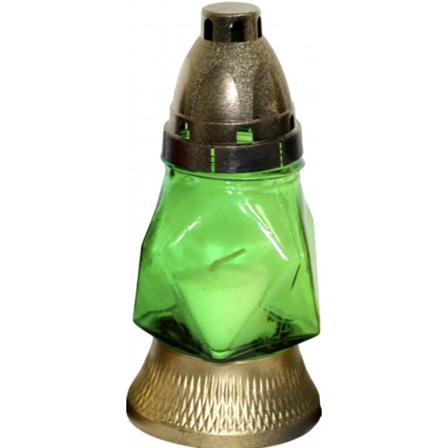 Лампада скляна h-17,5см "Хрест" восьмикутна кольорова №159-ВТ(12)