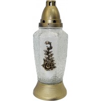 Лампада скляна h-29см "Квітка" шестикутна прозора №ВД-354(8)