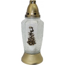 Лампада скляна h-29см "Квітка" шестикутна прозора №ВД-354(8)