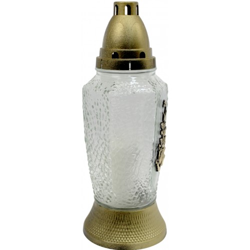 Лампада скляна h-29см "Квітка" шестикутна прозора №ВД-354(8)