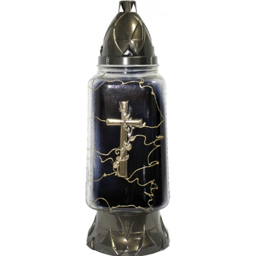 Лампада скляна h-30см "Хрест" прямокутна чорна №№Z-1240(8)