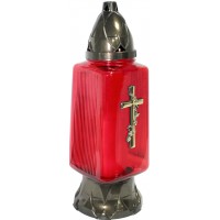 Лампада скляна h-30см "Хрест" прямокутна червона №№Z-1240(8)