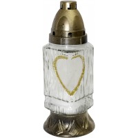 Лампада скляна h-21см "Серце" прямокутна прозора №31-Б(14)