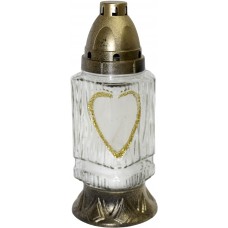 Лампада скляна h-21см "Серце" прямокутна прозора №31-Б(14)