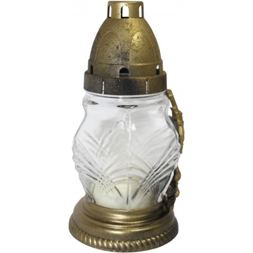 Лампада скляна h-17см "Троянда хрест" шестикутна кругла №300 ТЕ(12)