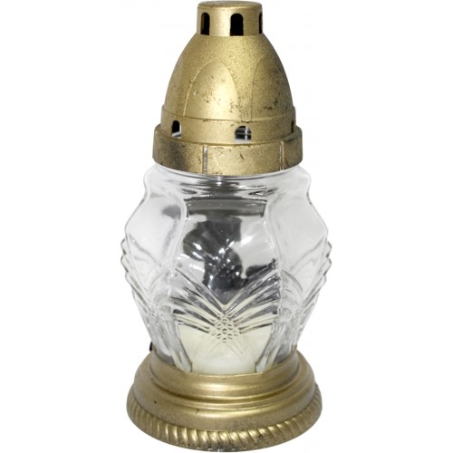 Лампада скляна h-17см "Троянда хрест" шестикутна кругла №300 ТЕ(12)