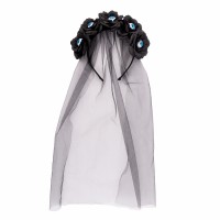 Обруч на Хелловін "YES! FUN" Чорна вдова з фатою №974508