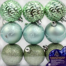 Набір куль 6см 9шт зелений №9691(36)