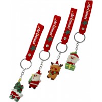 Брелок гумовий "Новорічний" зі стрічкою мікс №BT-3288(12)