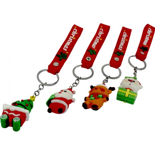 Брелок гумовий "Новорічний" зі стрічкою мікс №BT-3288(12)