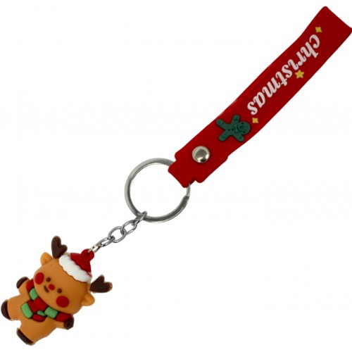 Брелок гумовий "Новорічний" зі стрічкою мікс №BT-3288(12)