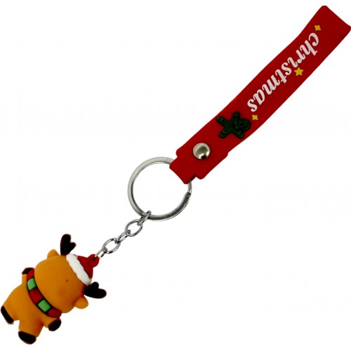 Брелок гумовий "Новорічний" зі стрічкою мікс №BT-3288(12)