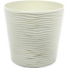 Горщик квітковий пластиковий "Ф'южн" 20х18см 3,5л біла троянда,низький,зі вставкою/Алеана/