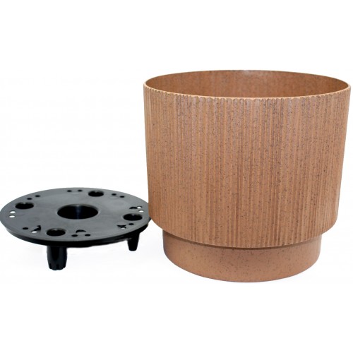 Горщик квітковий пласт. "Осло" d20х17,5см 3,8л карамель wood,зі вставкою №5679/Алеана/(12)