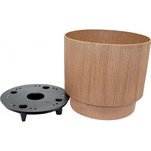 Горщик квітковий пласт. "Осло" d24х21см 6,3л карамель wood,зі вставкою №5709/Алеана/(12)