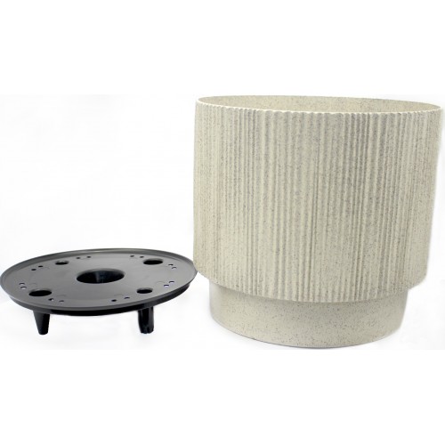 Горщик квітковий пласт. "Осло" d30х27см 14л біла троянда wood,зі вставкою №5716/Алеана/(4)