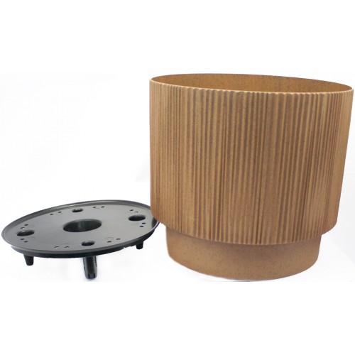 Горщик квітковий пласт. "Осло" d30х27см 14л карамель wood,зі вставкою №5730/Алеана/(4)