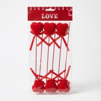 Серце флокове на паличці 22см №2021-003(6)(288)