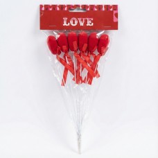 Серце флокове на паличці 21см №2021-004(6)(288)