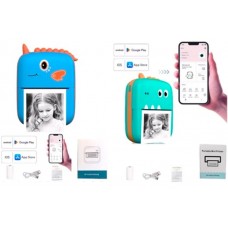 Принтер 8х11х4см,динозавр,міні термопринтер,портативний,папір,USB заряд,в кор-ці,9х12х5см