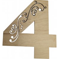 Заготовка фанера Цифра-завитушка 4 h20см