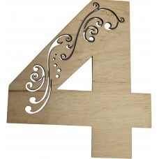Заготовка фанера Цифра-завитушка 4 h20см