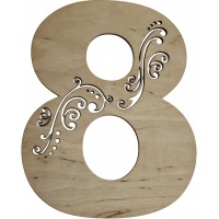 Заготовка фанера Цифра-завитушка 8 h20см