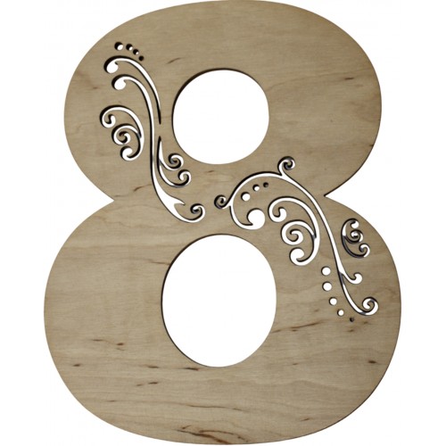 Заготовка фанера Цифра-завитушка 8 h20см