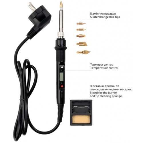 Випалювач по дереву "ROSA START" з терморегулятором,5 насадок №936H