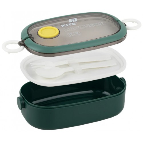 Ланч бокс пласт. "Kite" 900мл з наповненням,зелений №K25-1180-3